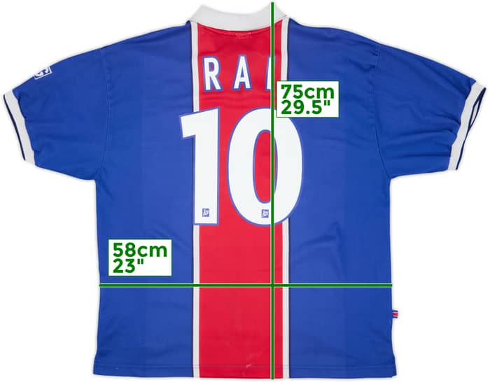 1997-98 Paris Saint-Germain Home Shirt Rai #10 - 7/10 - (XL)