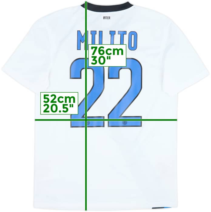2011-12 Inter Milan Basic Away Shirt Milito #22 - 7/10 - (M)