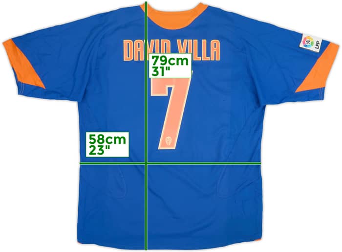 Camiseta de visitante del Valencia 2005-06 David Villa #7 - 6/10 - (XL)