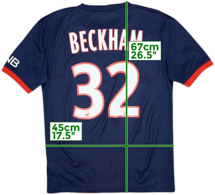 2013-14 Paris Saint-Germain Home Shirt Beckham #32 - 6/10 - (S)