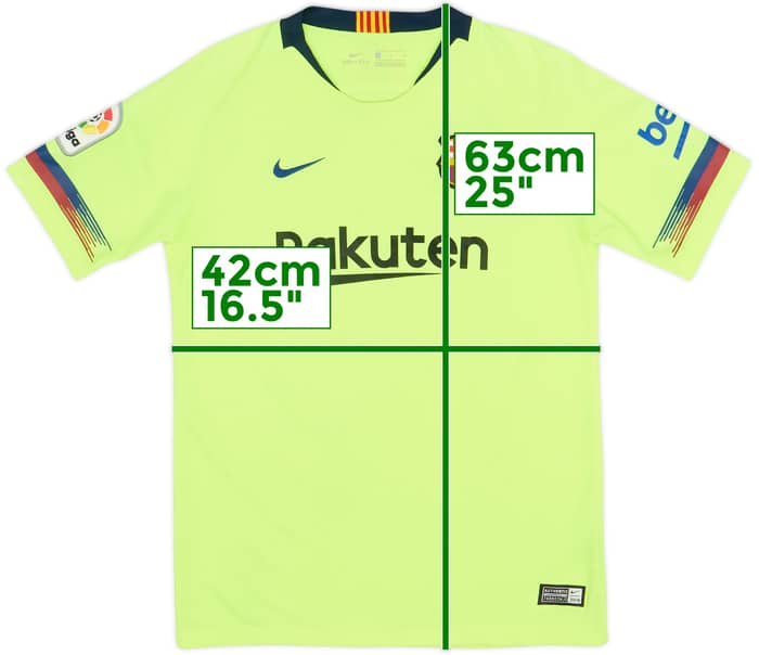 2018-19 Barcelona Away Shirt - 6/10 - (L.Boys)