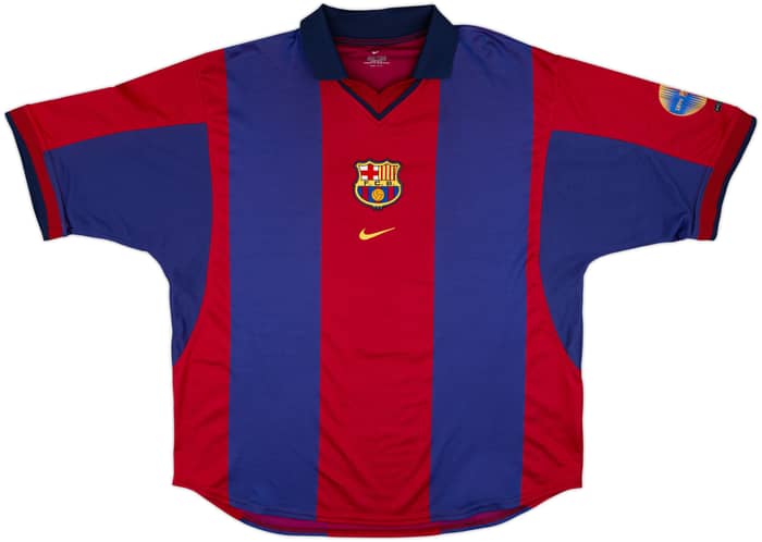 2000-01 Barcelona Home Shirt Rivaldo #10 - 8/10 - (XL)