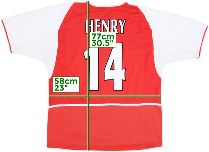 2002-04 Arsenal Home Shirt Henry #14 - 7/10 - (XXL)