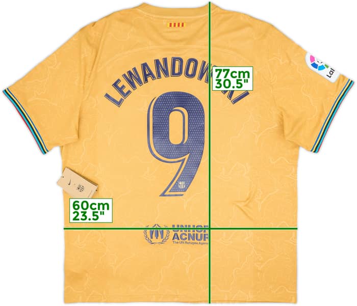 2022-23 Barcelona Away Shirt Lewandowski #9 (XL)