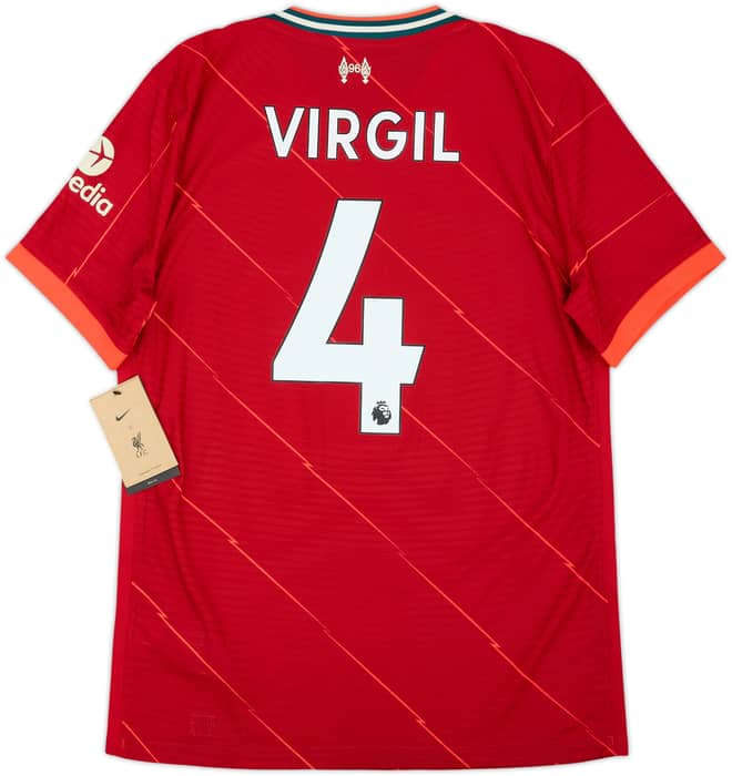 2021-22 Liverpool Authentic Home Shirt Virgil #4 (M)