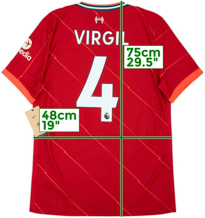 2021-22 Liverpool Authentic Home Shirt Virgil #4 (M)