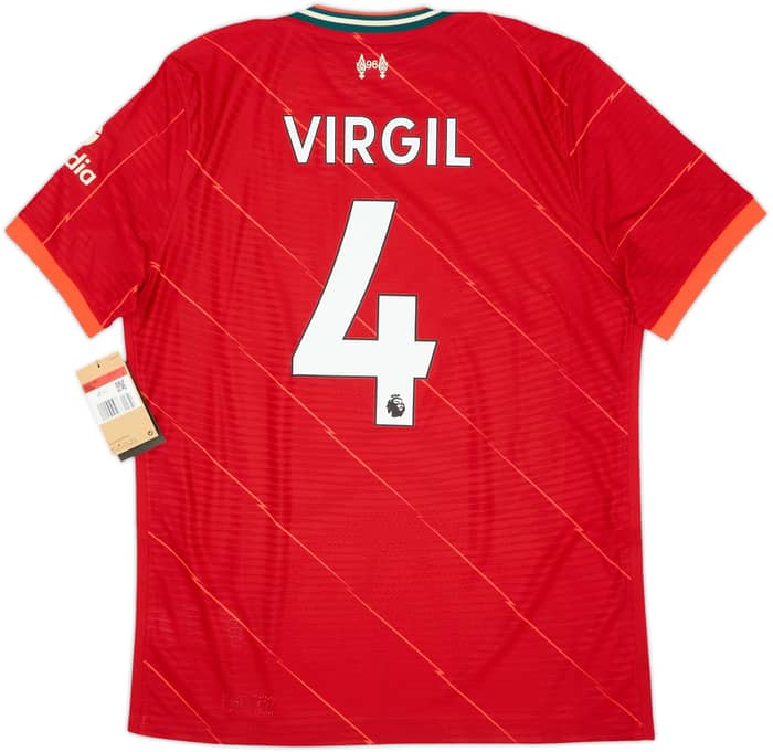 2021-22 Liverpool Authentic Home Shirt Virgil #4 (L)