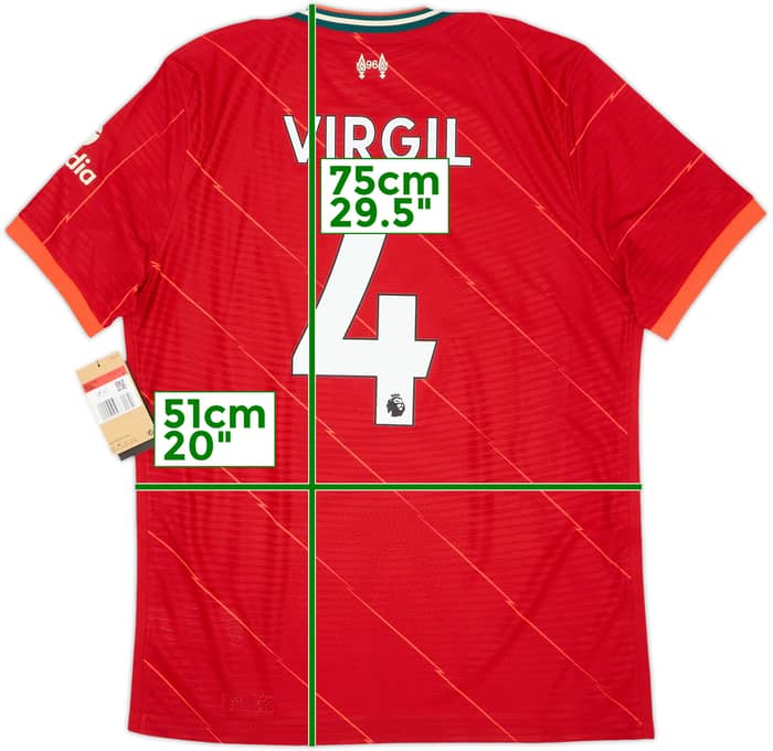 2021-22 Liverpool Authentic Home Shirt Virgil #4 (L)