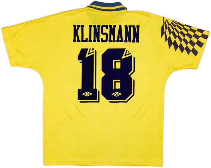 1991-95 Tottenham Away Shirt Klinsmann #18 - 8/10 - (L)