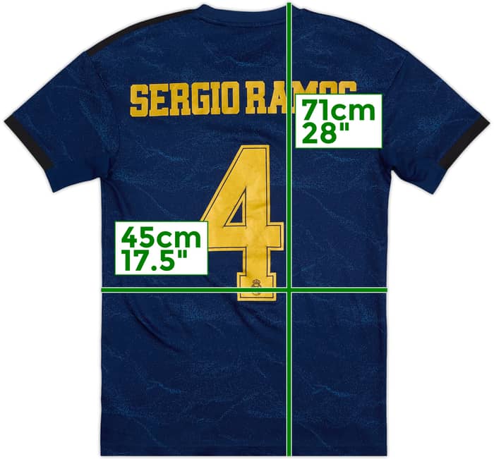 Camiseta de visitante del Real Madrid 2019-20 Sergio Ramos #4 - 6/10 - (S)