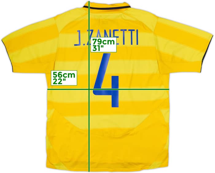 2003-04 Inter Milan Away Shirt J.Zanetti #4 - 8/10 - (L)