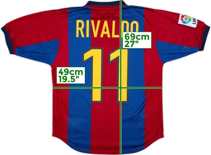 1998-00 Barcelona Camiseta de local Rivaldo #11 - 8/10 - (S)