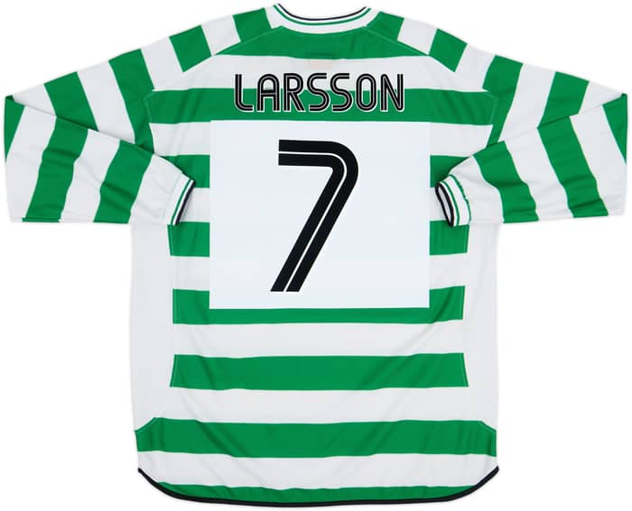 2001-03 Celtic Home L/S Shirt Larsson #7 - 6/10 - (XXL)