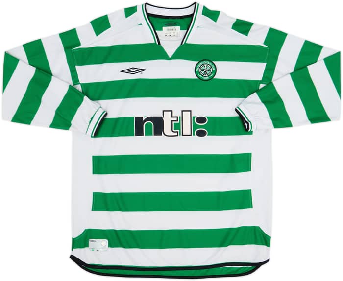 2001-03 Celtic Home L/S Shirt Larsson #7 - 6/10 - (XXL)