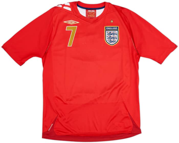 2006-08 England Away Shirt Beckham #7 - 6/10 - (M)