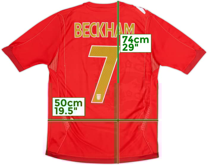 2006-08 England Away Shirt Beckham #7 - 6/10 - (M)
