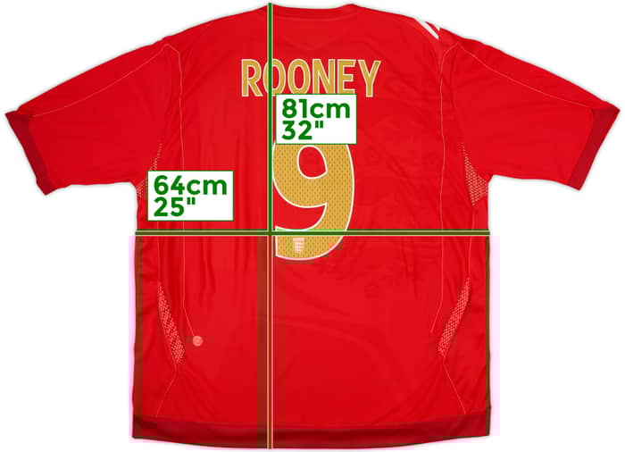 2006-08 England Away Shirt Rooney #9 - 7/10 - (3XL)