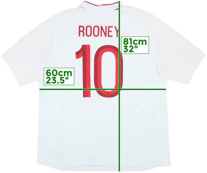 2012-13 England Home Shirt Rooney #10 - 6/10 - (XXL)