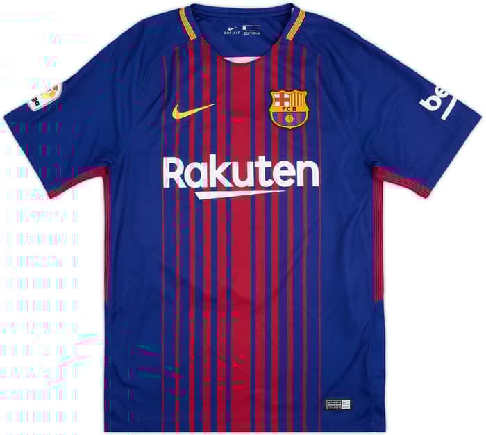 2017-18 Barcelona Home Shirt Suarez #9 - 9/10 - (S)