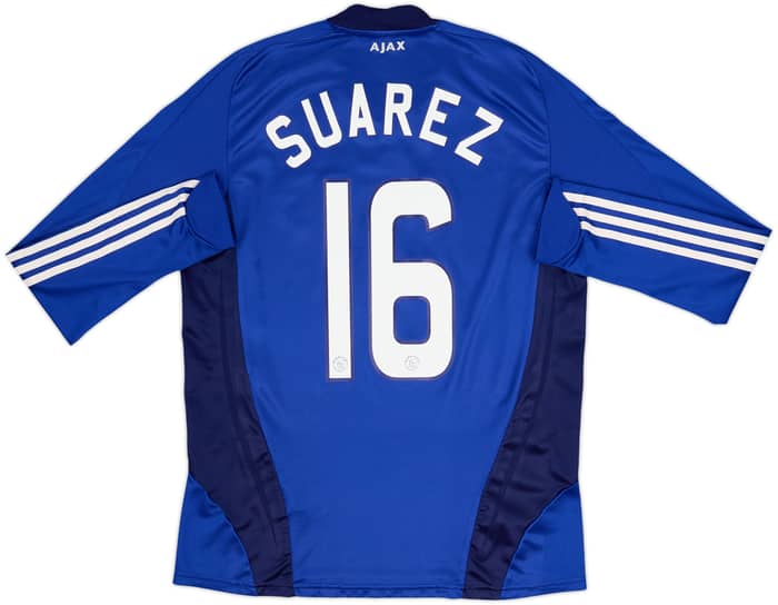 Camiseta de visitante versión jugador L/S del Ajax 2008-09 Suarez #16 - 6/10 - (M)