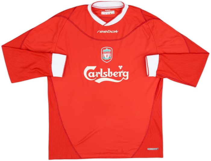 2002-04 Liverpool Home L/S Shirt Gerrard #17 - 8/10 - (L)