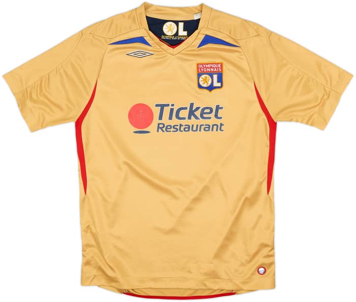 Camiseta de visitante del Lyon 2007-08 Juninho #8 - 7/10 - (Niños XL)