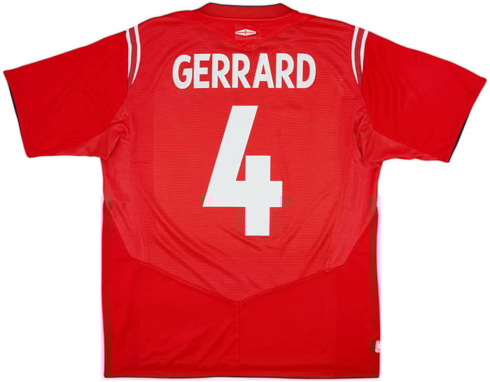 Camiseta de visitante de Inglaterra 2004-06 Gerrard #4 - 7/10 - (L)