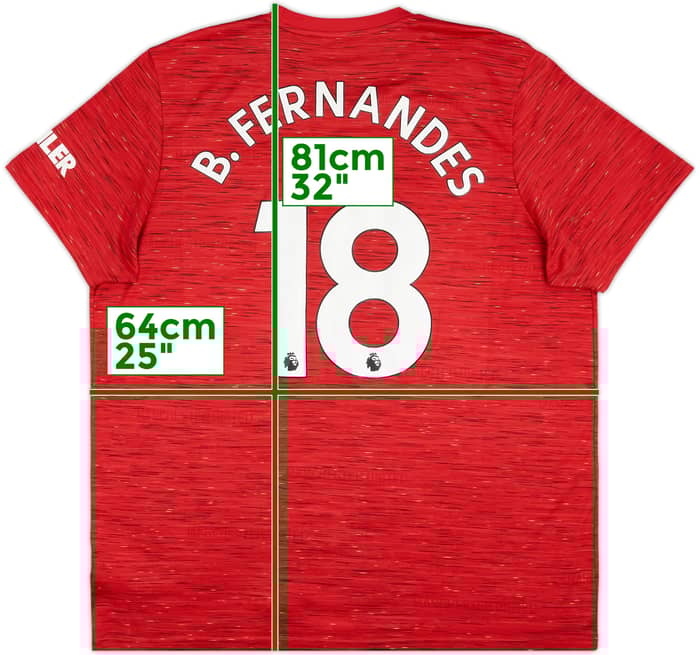 2020-21 Manchester United Home Shirt B.Fernandes #8 - 7/10 - (XXL)