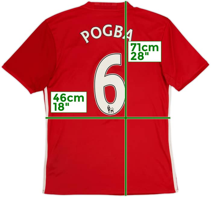 2016-17 Manchester United Home Shirt Pogba #6 - 5/10 - (S)