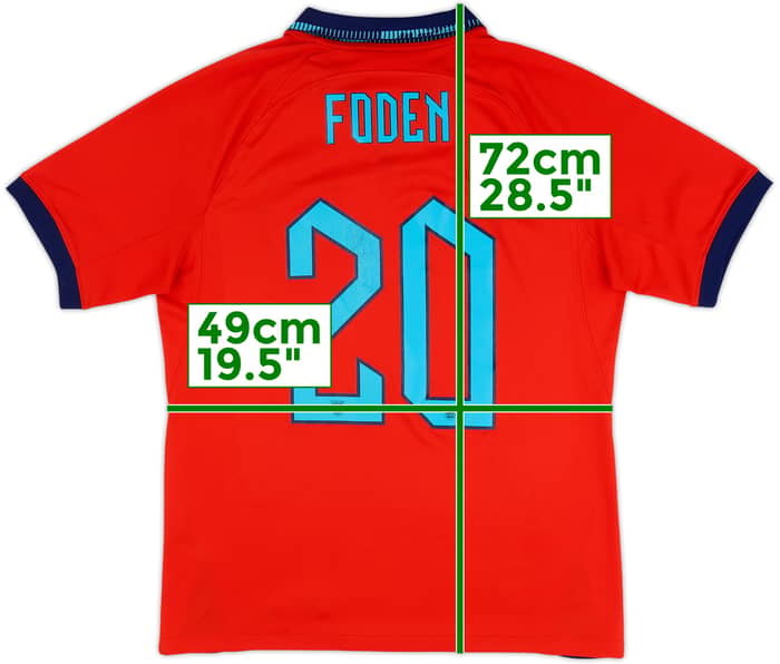2022-23 England Away Shirt Foden #20 - 7/10 - (M)