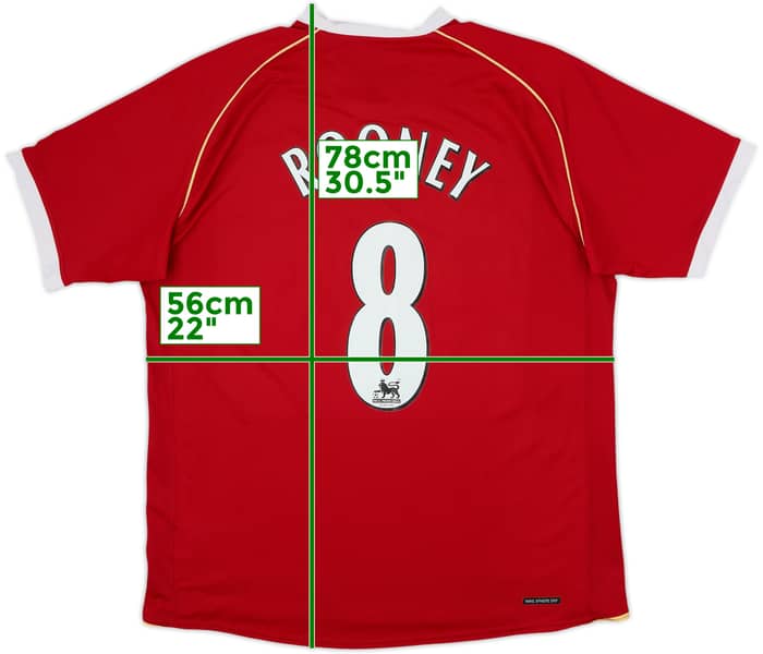 Camiseta de local del Manchester United 2006-07 Rooney #8 - 10/10 - (L)