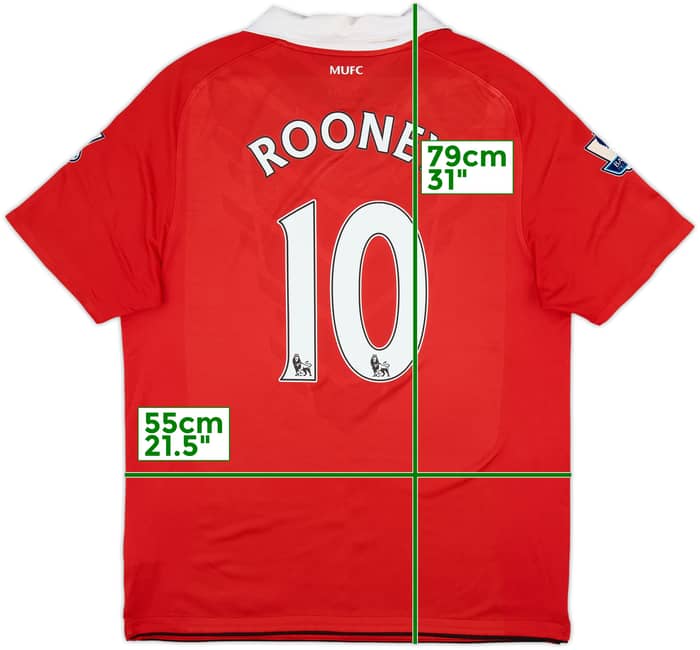2010-11 Manchester United Home Shirt Rooney #10 - 8/10 - (L)