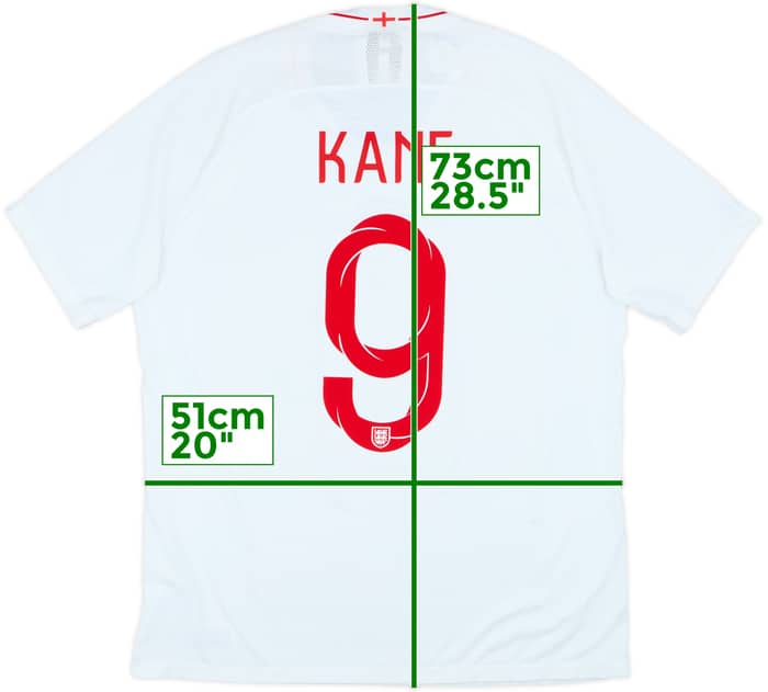 2018-19 England Authentic Home Shirt Kane #9 - 6/10 - (L)