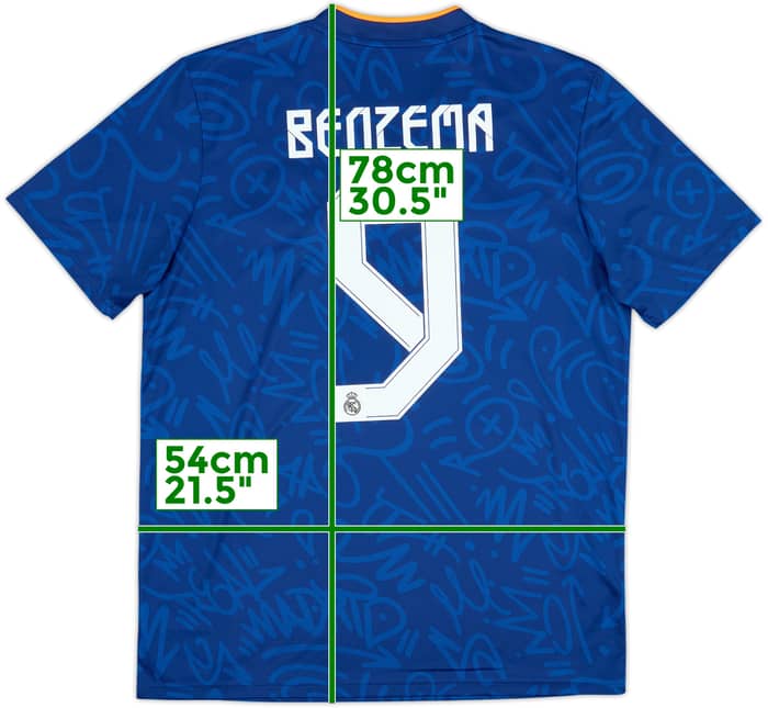 2021-22 Real Madrid Away Shirt Benzema #9 - 9/10 - (L)