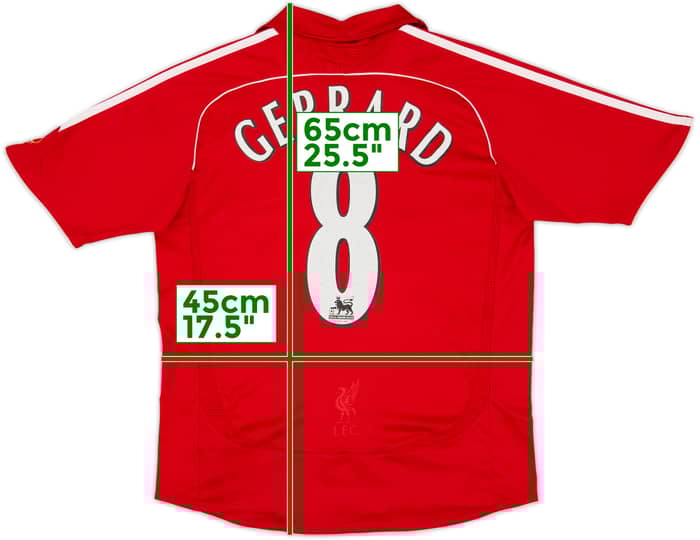 2006-08 Liverpool Camiseta Local Gerrard #8 - 6/10 - (L. de niño)