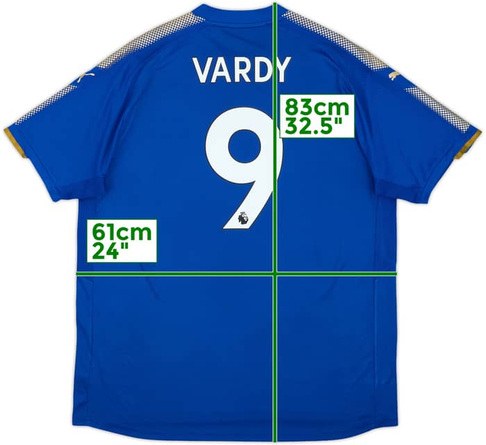 2017-18 Leicester Home Shirt Vardy #9 - 7/10 - (XXL)
