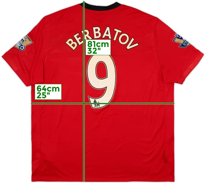 2009-10 Manchester United Home Shirt Berbatov #9 - 6/10 - (XXL)