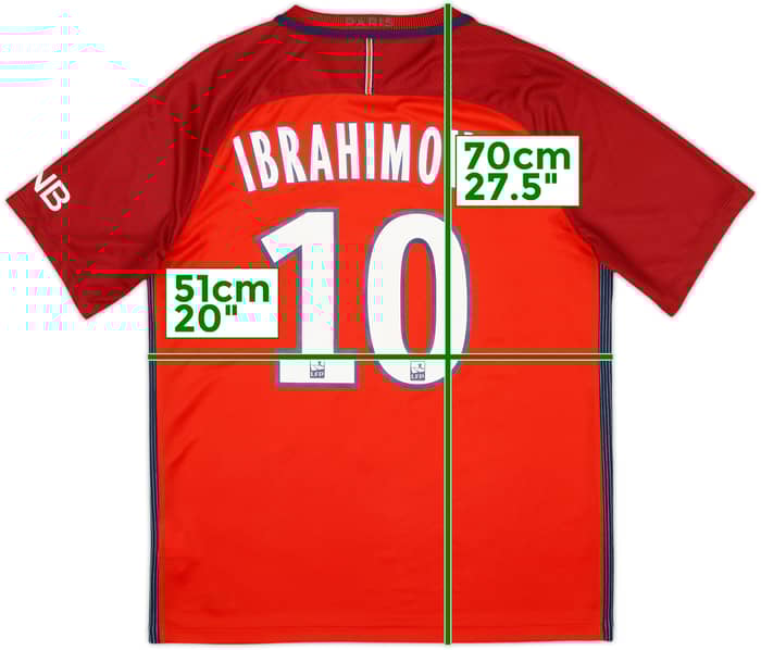 2016-17 Paris Saint-Germain Away Shirt Ibrahimovic #10 - 7/10 - (M)