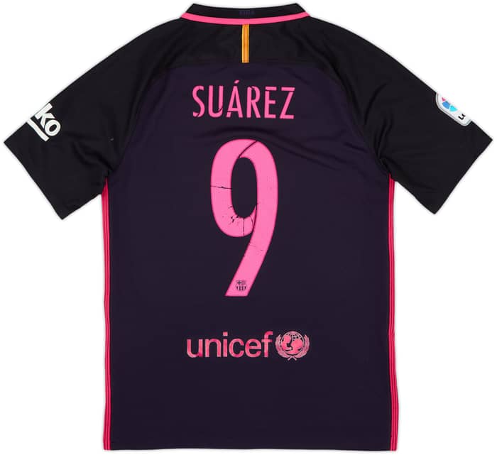 2016-17 Barcelona Away Shirt Suarez #9 - 5/10 - (S)