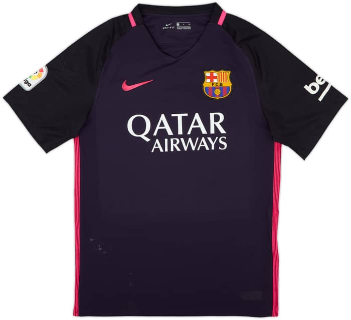2016-17 Barcelona Away Shirt Suarez #9 - 5/10 - (S)