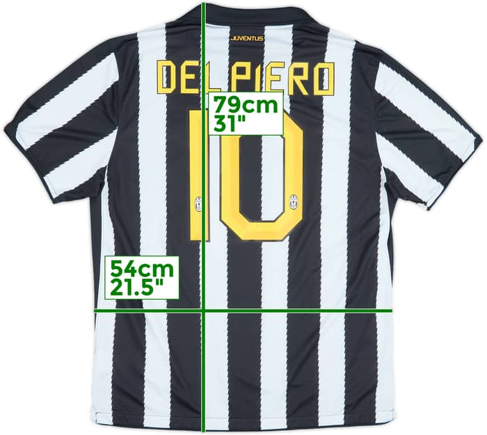 2010-11 Juventus Home Shirt Del Piero #10 - 6/10 - (XL)