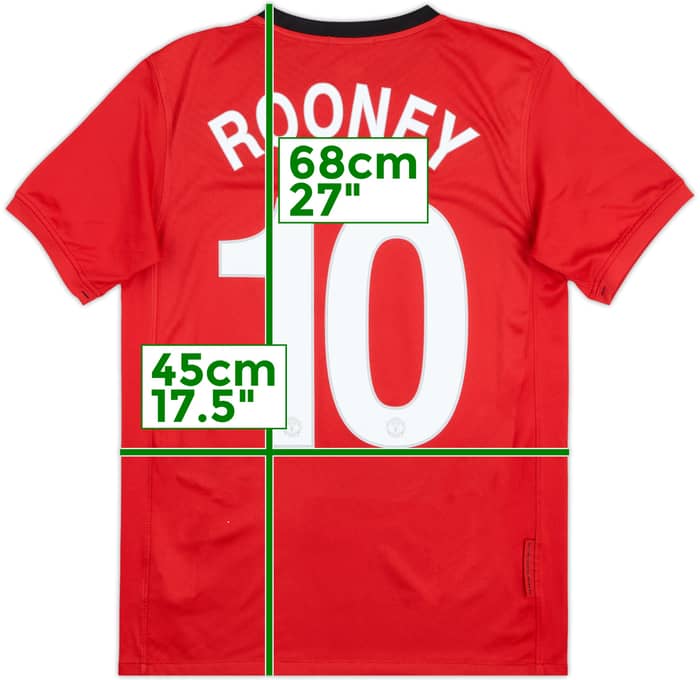 2009-10 Manchester United Home Shirt Rooney #10 - 6/10 - (XL.Boys)