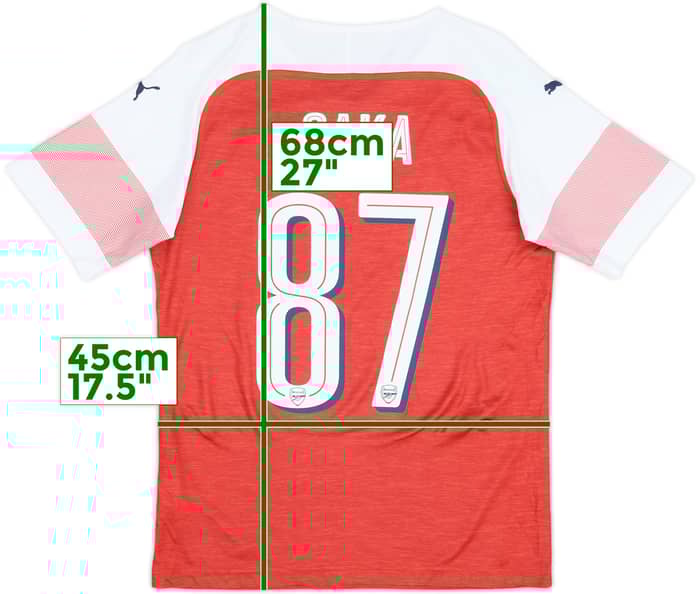 2018-19 Arsenal Home Shirt Saka #87 - 6/10 - (S)