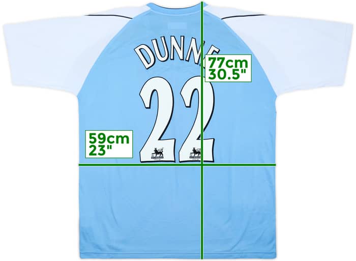 Camiseta de local del Manchester City 2006-07 Dunne #22 - 8/10 - (XL)