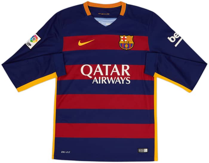 2015-16 Barcelona Home L/S Shirt Neymar Jr #11 - 7/10 - (S)