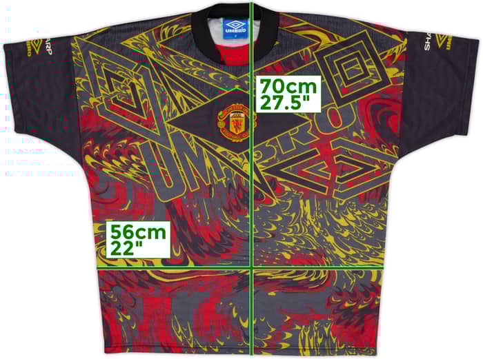 1994-96 Manchester United Umbro Training Shirt - 8/10 - (M)