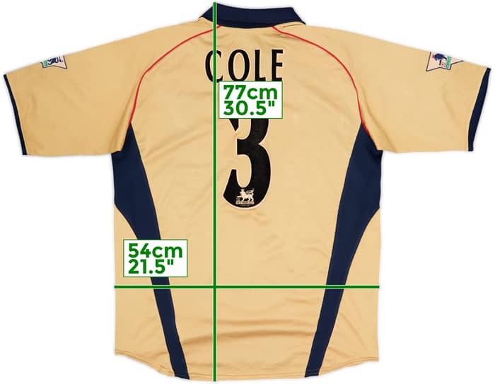 Camiseta de visitante del Arsenal 2001-02 Cole #3 - 4/10 - (L)