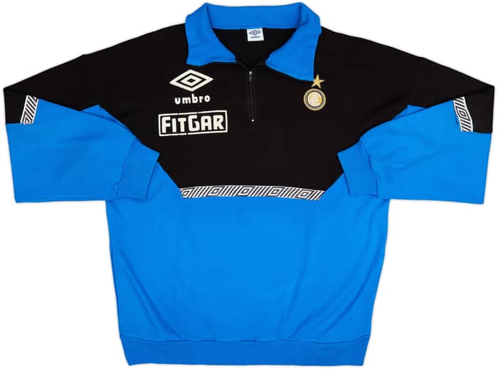 Top de entrenamiento 1/4 Zip Umbro versión de jugador del Inter Milan 1991-92 - 7/10 - (XL)