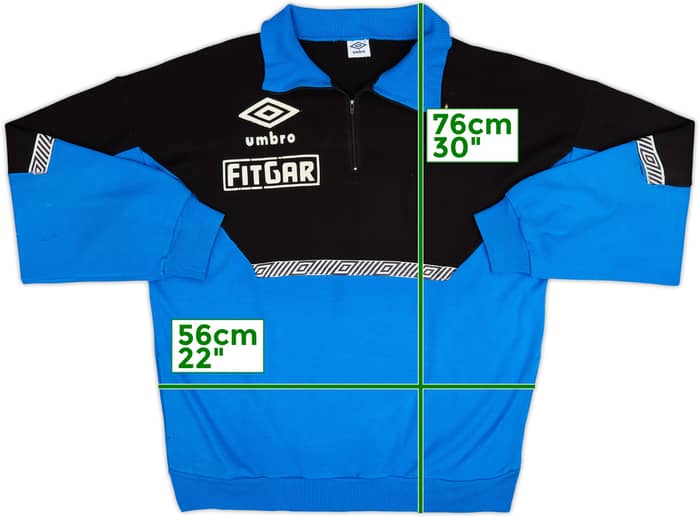 Top de entrenamiento 1/4 Zip Umbro versión de jugador del Inter Milan 1991-92 - 7/10 - (XL)