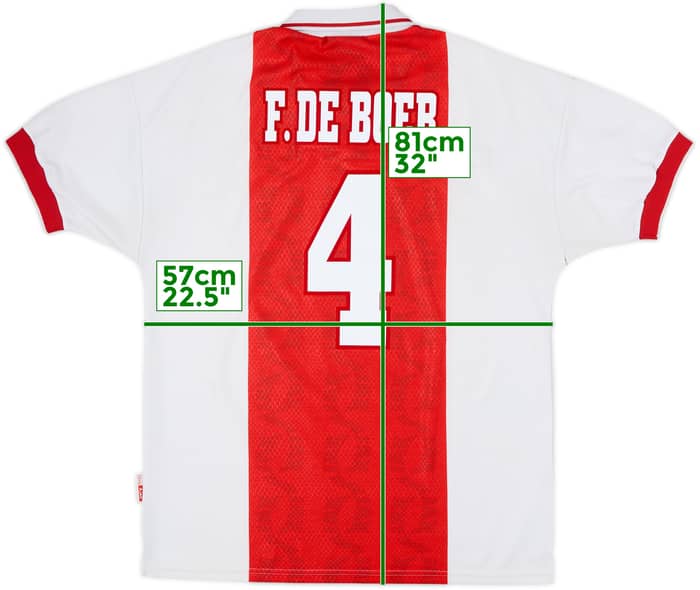 Camiseta de local del Ajax 1998-99 F.De Boer #4 - 8/10 - (L)